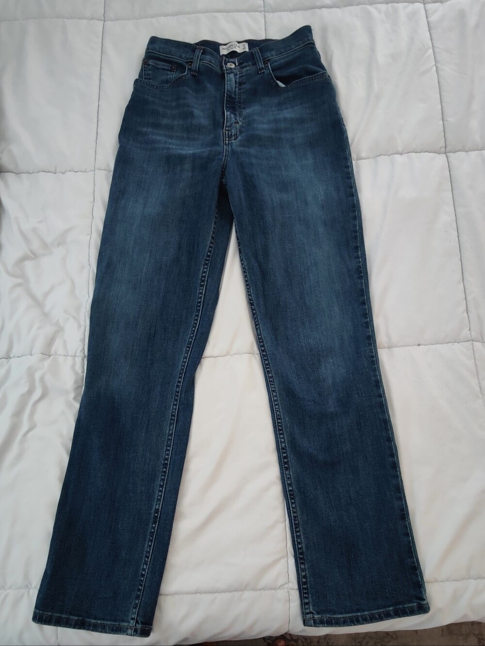 Abercrombie & Fitch Dark Blue Straight-Leg Jeans